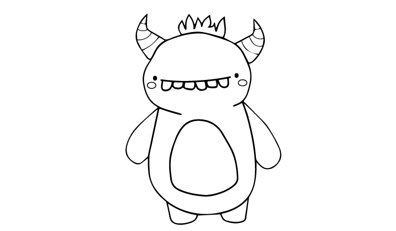 Cuddly Monster, character template to colour and turn into a handmade teddy