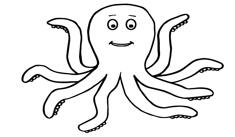 Slimy Octopus, character template to colour and turn into a handmade teddy