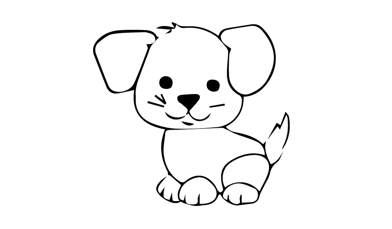 Cuddly Doggy, character template to colour and turn into a handmade teddy